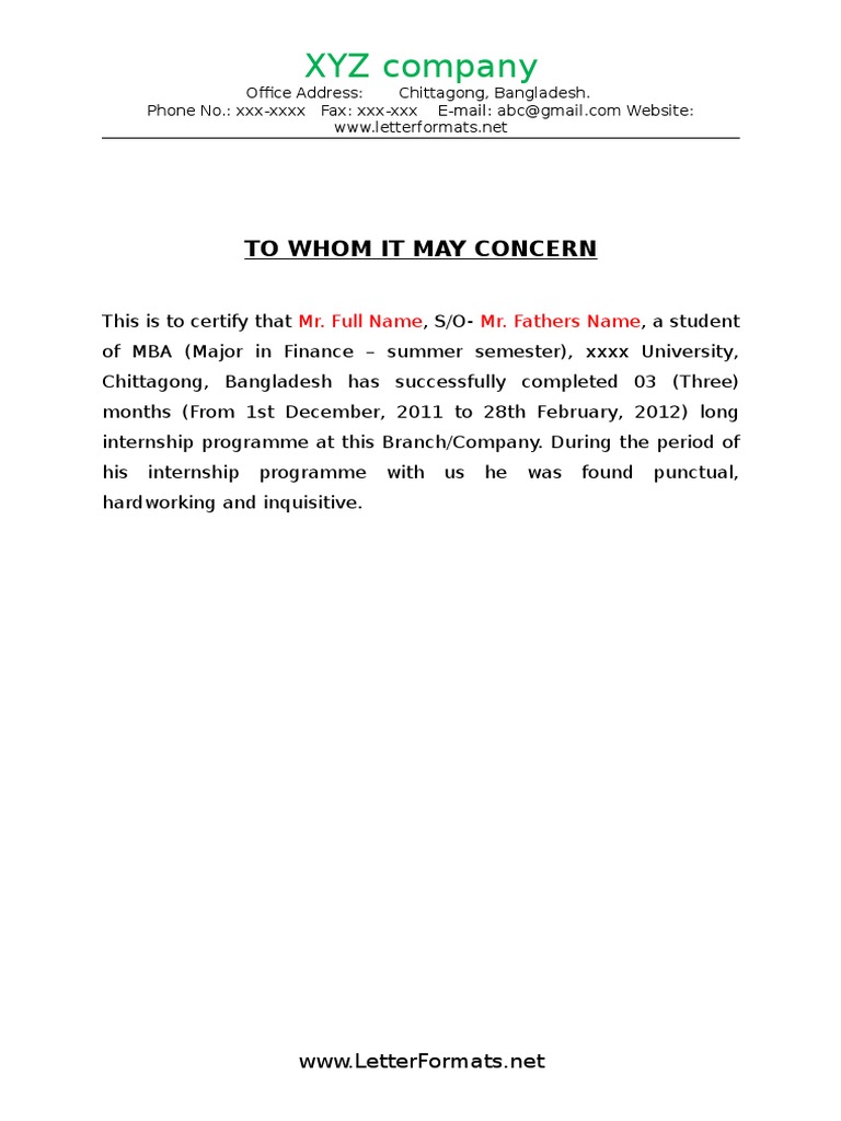 MBA Internship Completion Certificate | PDF