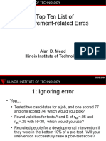 A Top Ten List of Measurement-Related Erros: Alan D. Mead Illinois Institute of Technology