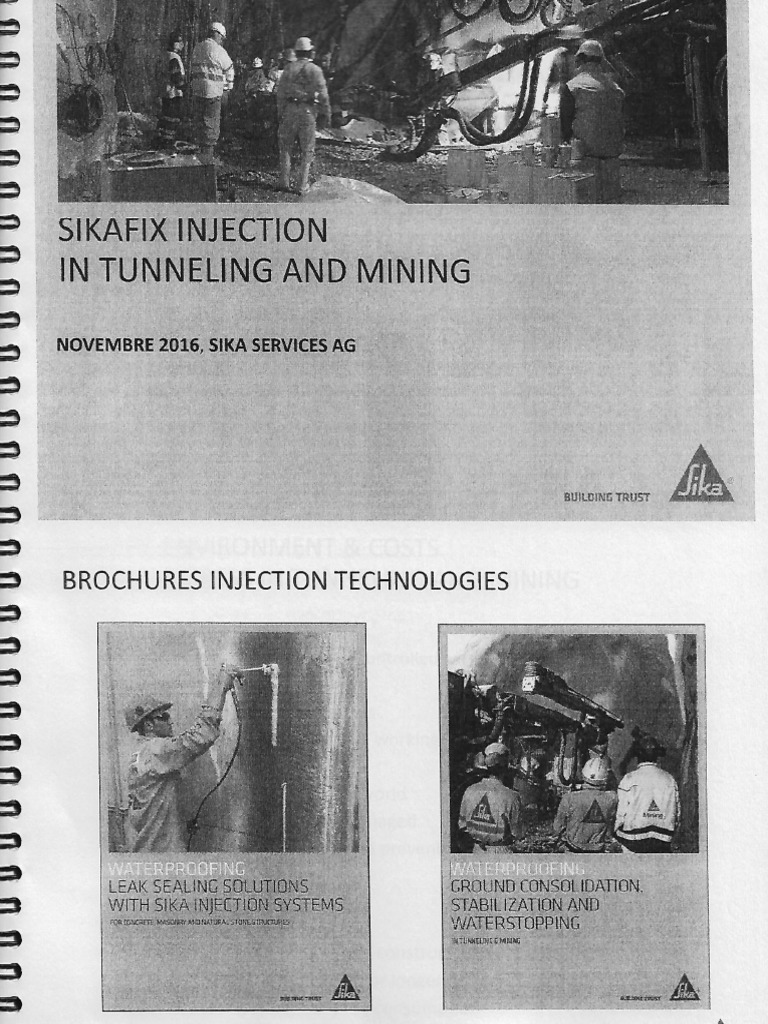 Sikafix Injection in Tunneling and Mining | PDF