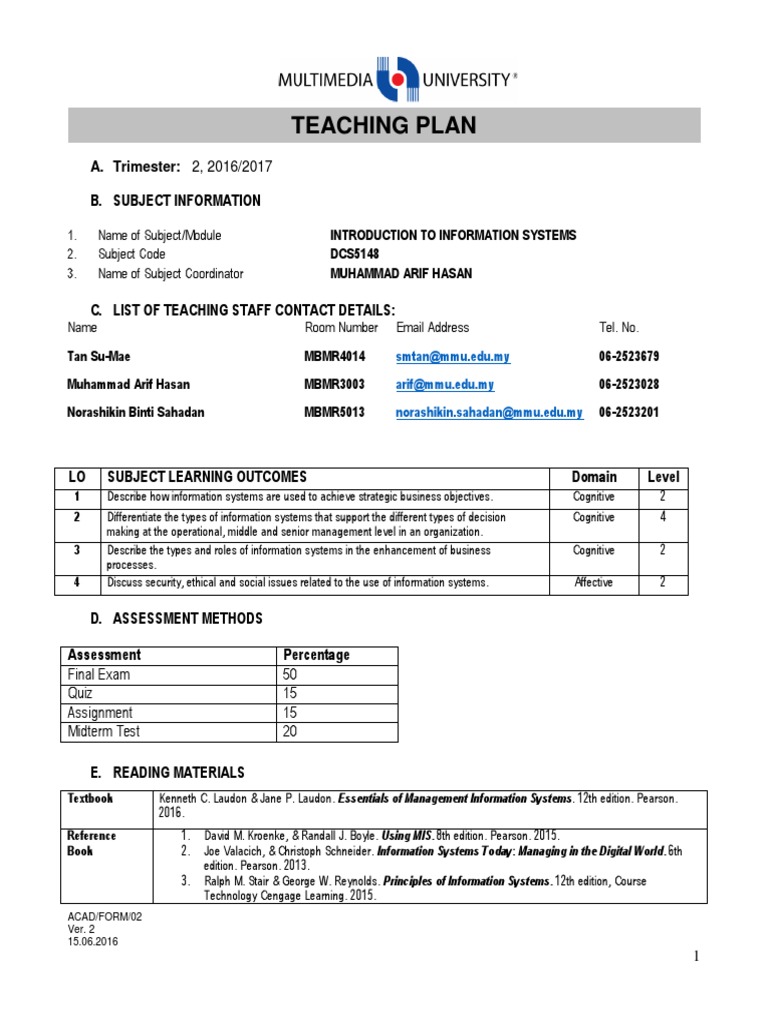 Introduction to Information Systems Syllabus | PDF | E Commerce ...