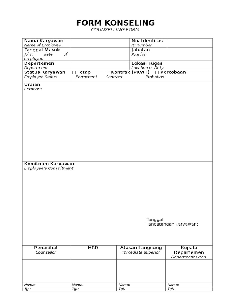 Form Konseling | PDF