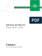 Informe Del Rector Claustro 2015-2016