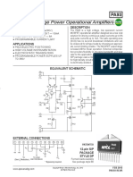 High Voltage Power Operational Amplifiers: Features Description