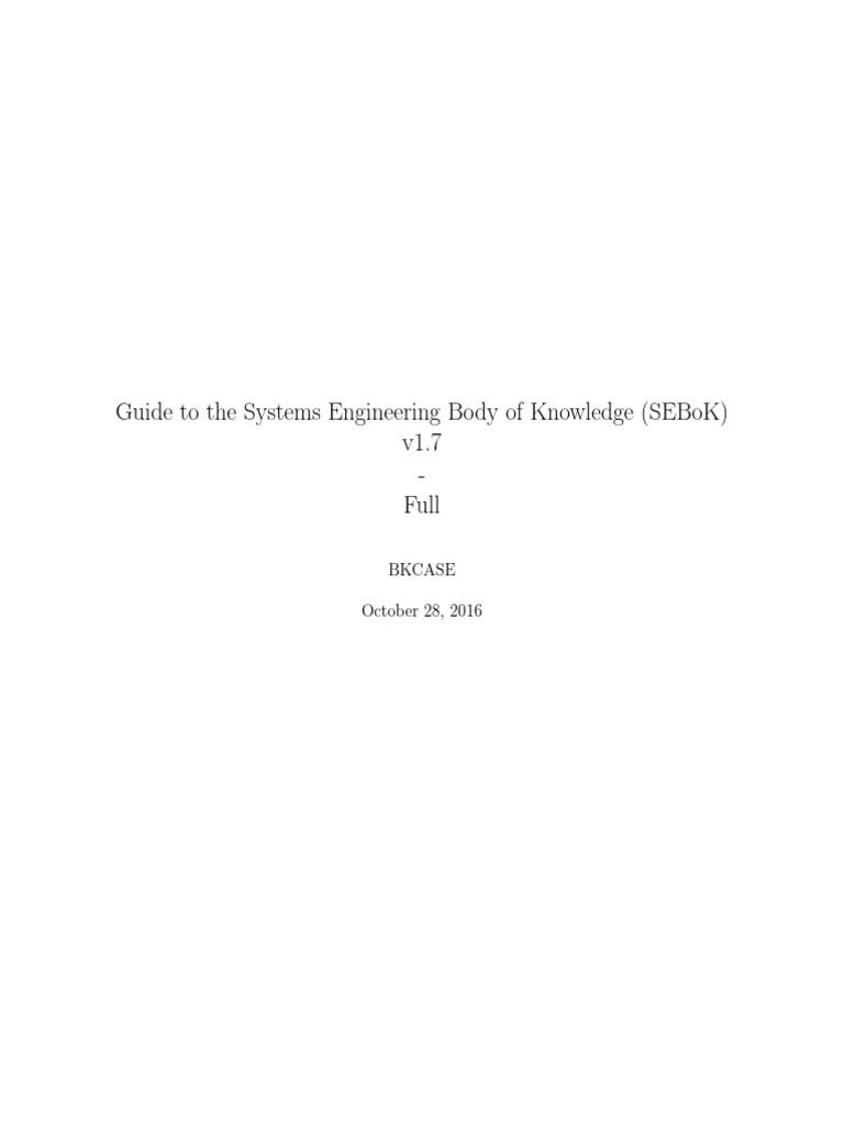 Guide To The Systems Engineering Body of Knowledge PDF Systems