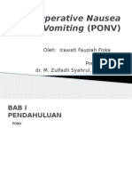 Post Operative Nausea and Vomiting (PONV)