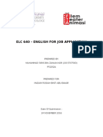 Elc 640 - English For Job Application: Prepared By: Muhammad Faris Bin Zainun Nor (2015797563) FF2252A