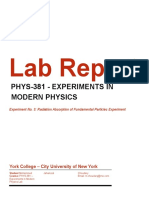 Lab Report: Phys-381 - Experiments in Modern Physics