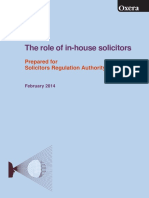 Role of in House Solicitors Research Report
