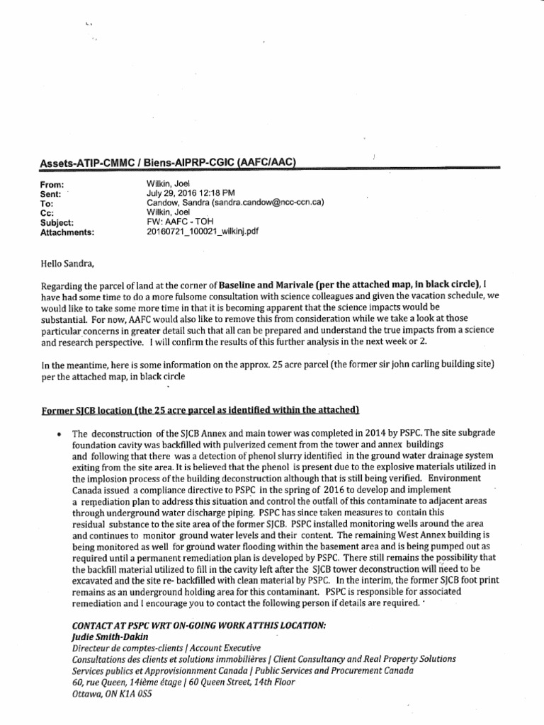 New Ottawa Hospital Site Has Groundwater Contamination Issue | PDF