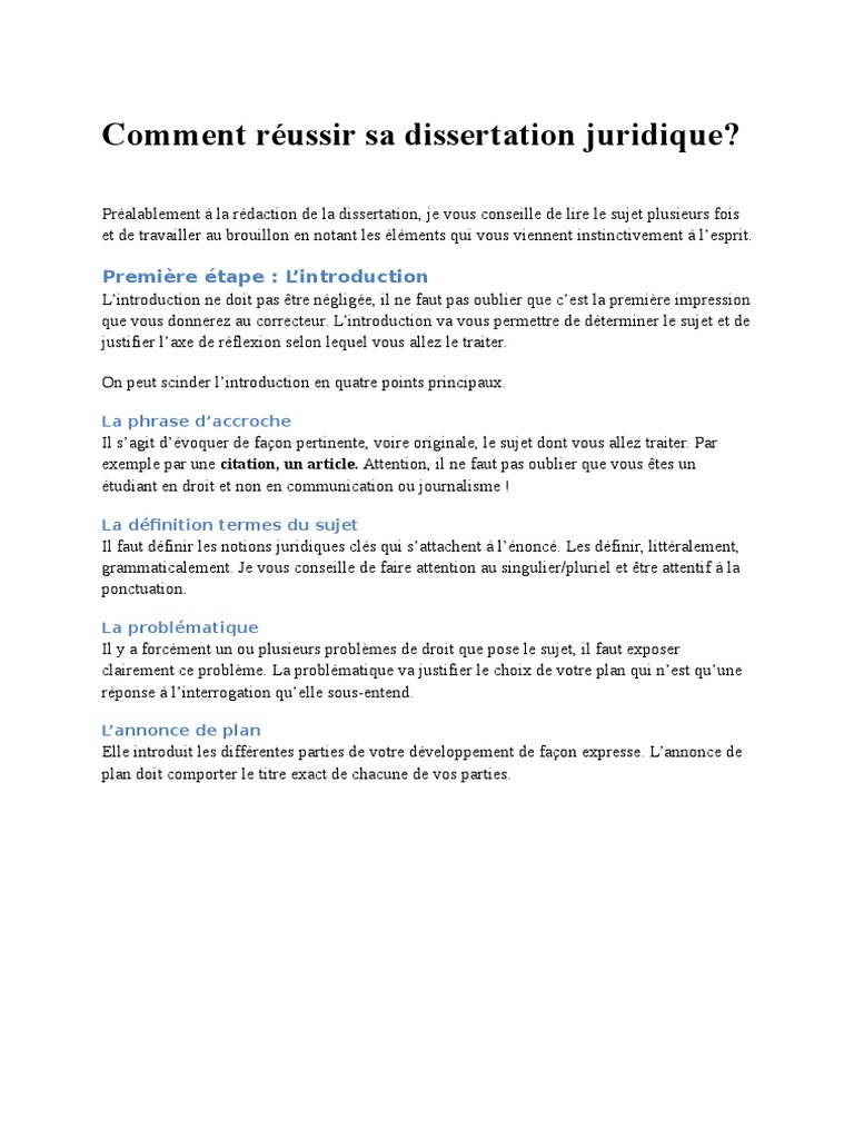 Comment Reussir Sa Dissertation Juridique Sujet Grammaire Nombre Grammatical