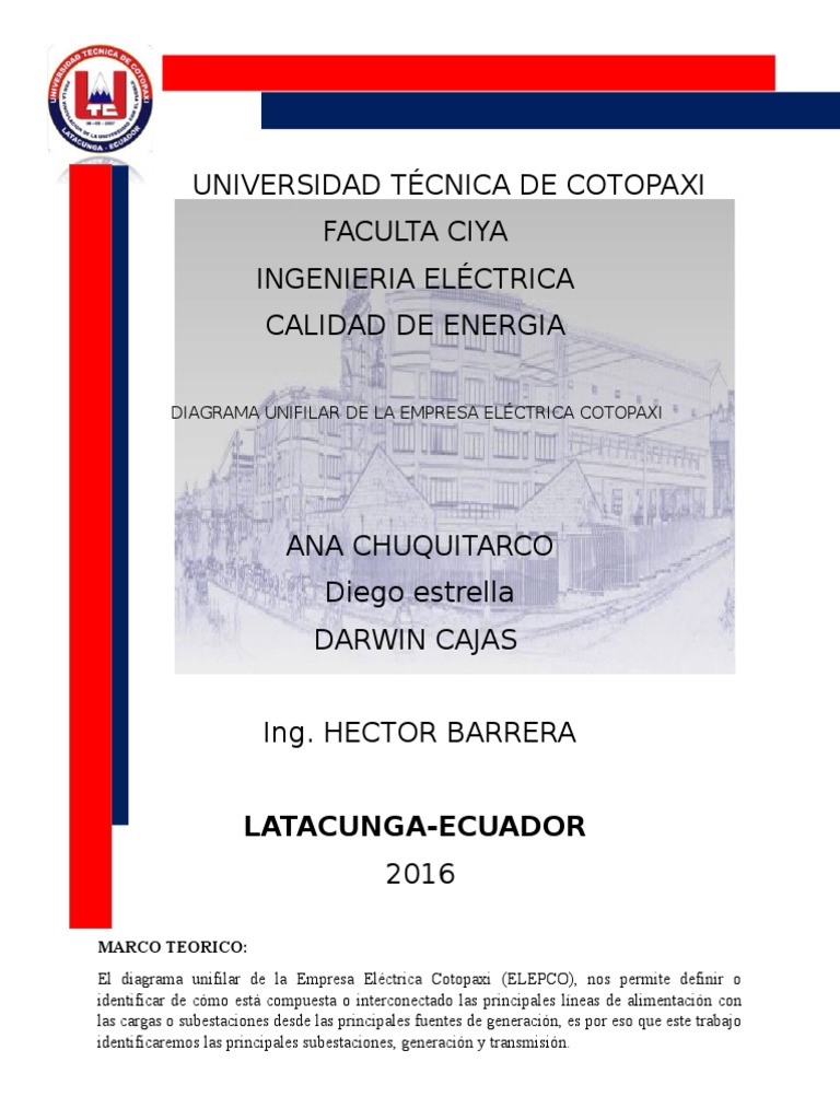 Diagrama Unifilar Cotopaxi 7 2 Subestacion Electrica Alto