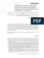 A (Im) Possibilidade Da Criação de Bancos de Dados de Perfis Genéticos para Fins de Persecução Criminal Do Brasil