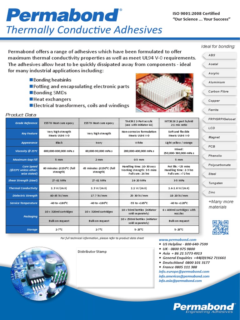 Permabond Thermally Conductive Adhesives PDF