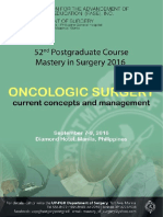 UP PGH Department of Surgery 52nd Post Graduate Course: Oncologic Surgery Current Concepts and Management