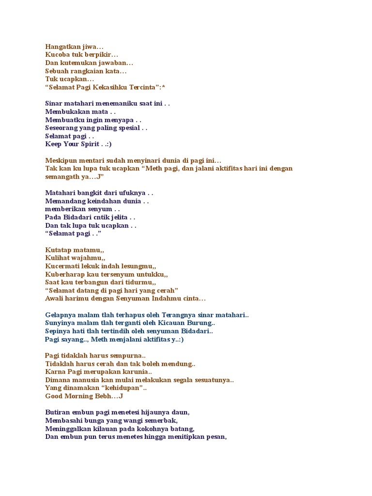 Kata Mutiara Cinta Ucapan Selamat Pagi Romantis Dan Lucu