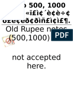 Old Rupee Notes (500,1000) Are