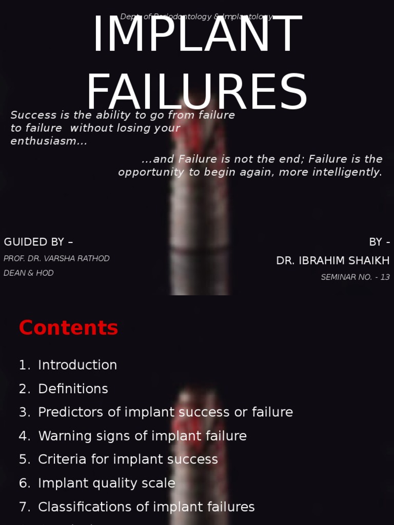 13. Implant Failures_Part A Dental Implant Mouth