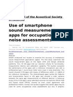 Use of Smartphone Sound Measurement Apps For Occupational Noise Assessments