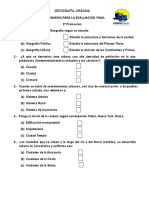 Cuestionario Geografia Urbana Evaluación Final 2 Promoción