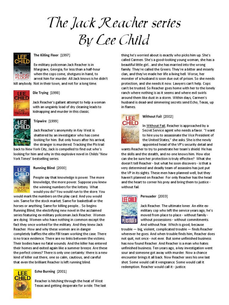 Jackreacherseries2010 Pdf Jack Reacher Violence