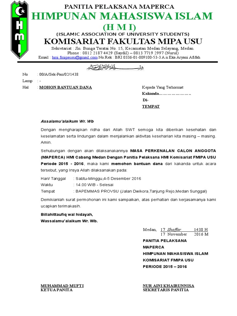 Contoh Surat Hmi Komisariat