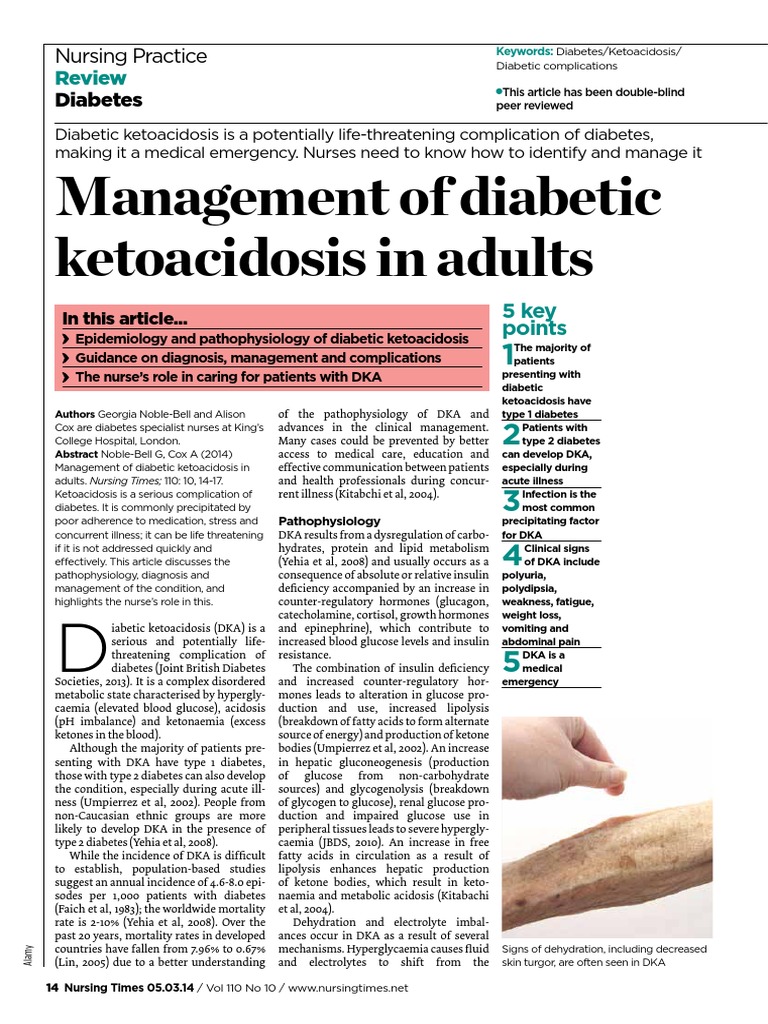 Management of Diabetic Ketoacidosis in Adults PDF | PDF | Intravenous ...