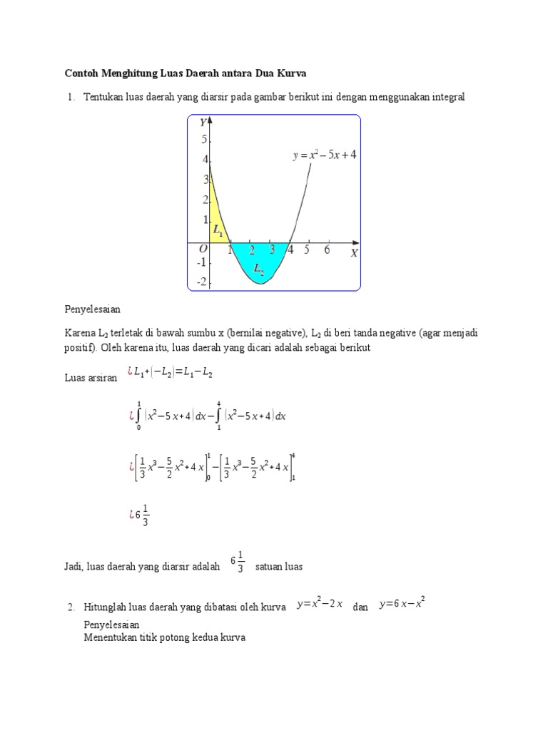 25+ Contoh Soal Integral Luas Daerah Dibawah Sumbu X