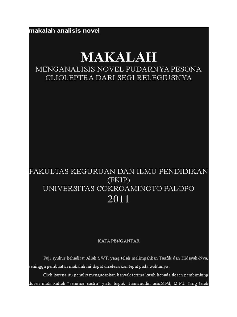 Makalah Analisis Novel