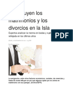 Disminuyen Los Matrimonios y Los Divorcios en La Isla