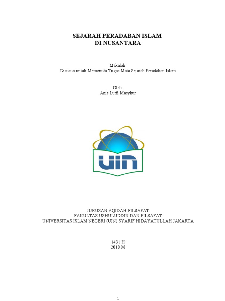 1 Sejarah Peradaban Islam Di Nusantara
