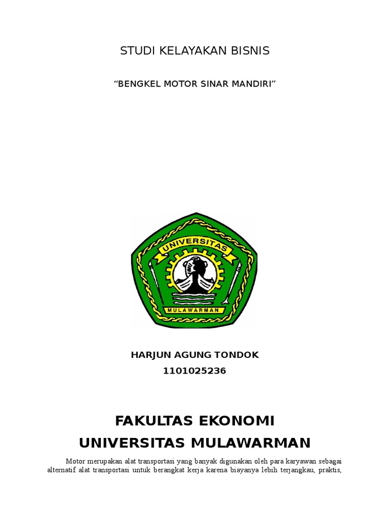 Studi Kelayakan Bisnis Proposal Bengkel Motor
