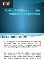 Role of Military in The Politics of Pakistan