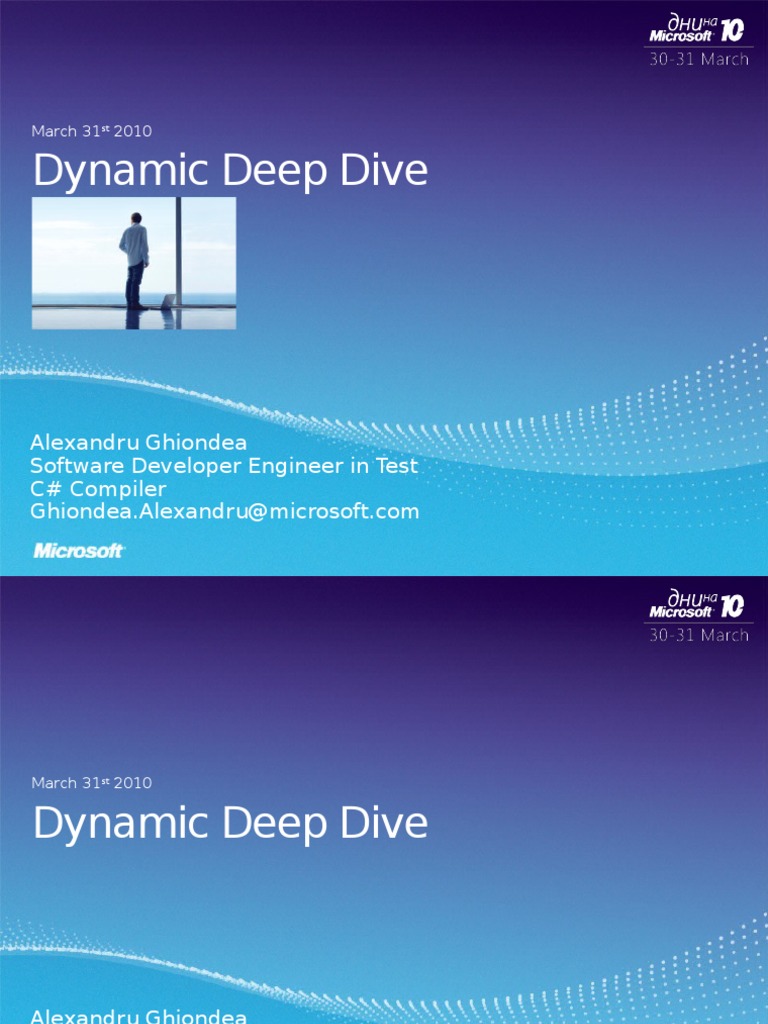 Dynamic Deep Dive: Alexandru Ghiondea Software Developer Engineer in ...