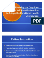 S09: Addressing The Cognitive Challenges in Patient Instruction To Bridge The Functional Health Literacy Gap