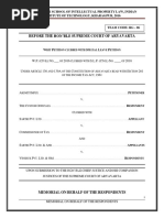 Memorandum For Respondent Side © With Rajiv Gandhi School of Intellectual Property Law