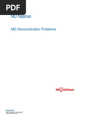 MD Nastran Demonstration Problems 2010 | PDF | Elasticity