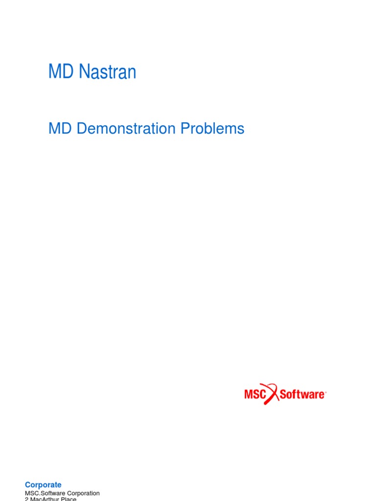 MD Nastran Demonstration Problems 2010 | PDF | Elasticity