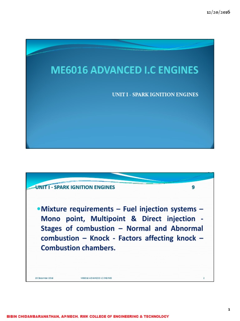 ME6016 ADVANCED I.C ENGINES - SHORT QUESTIONS AND ANSWERS