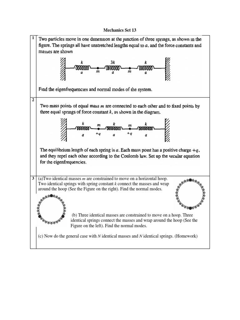 Mechanics Problem Set 13 Pdf