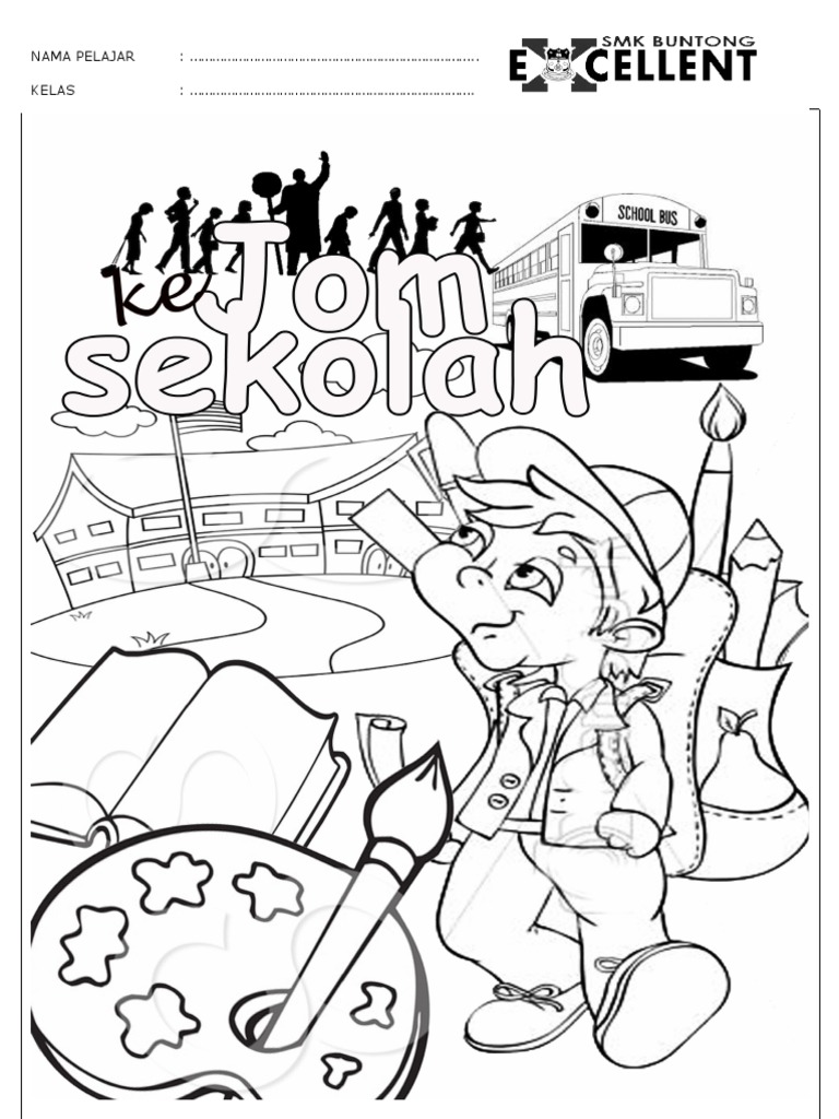 jom ke sekolah kartun mewarna