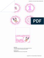 1st Birthday Minnie Mouse Party Circles & Place Name Card PDF