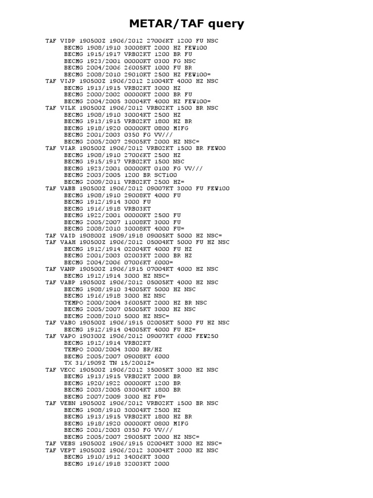 METAR/TAF Query | PDF