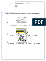 Section A Look at The Picture Given and Choose The Correct Transportation