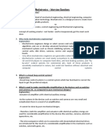 Mechatronics Interview Questions