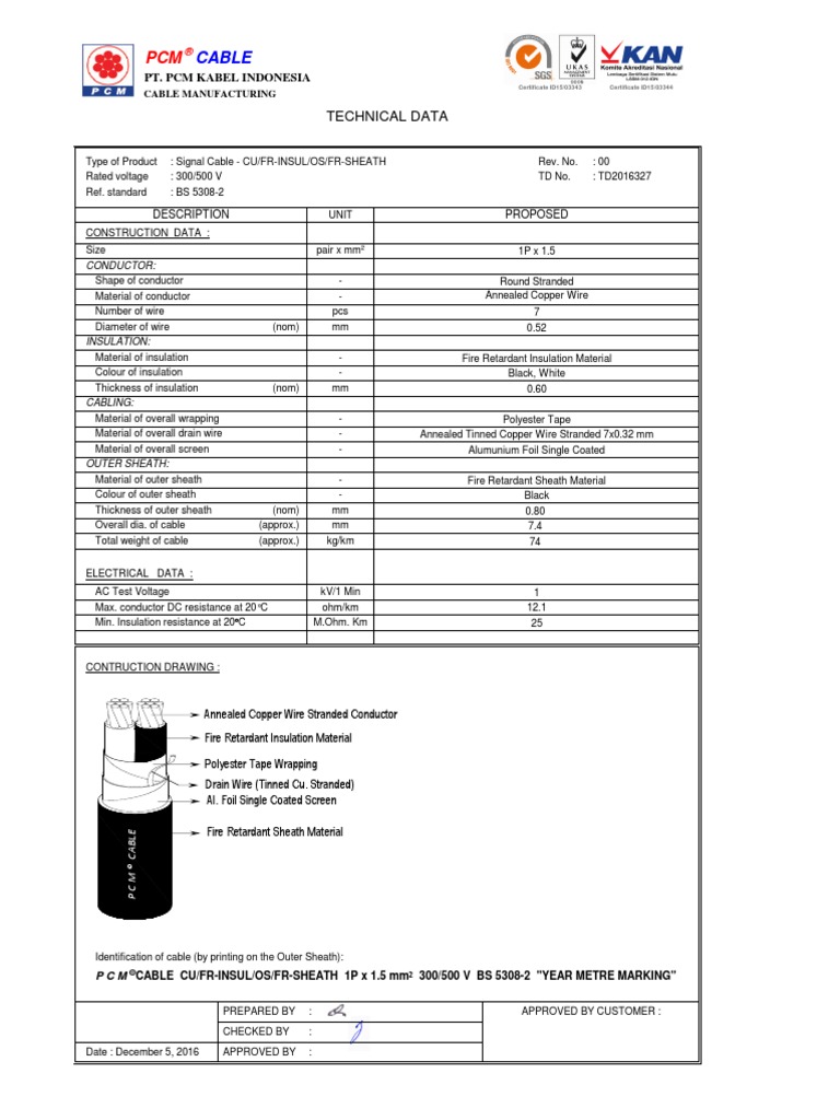 Signal Cable Specs for Engineers | PDF