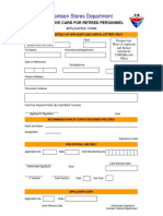 Exclusive Card Application Form - Retired Personnel
