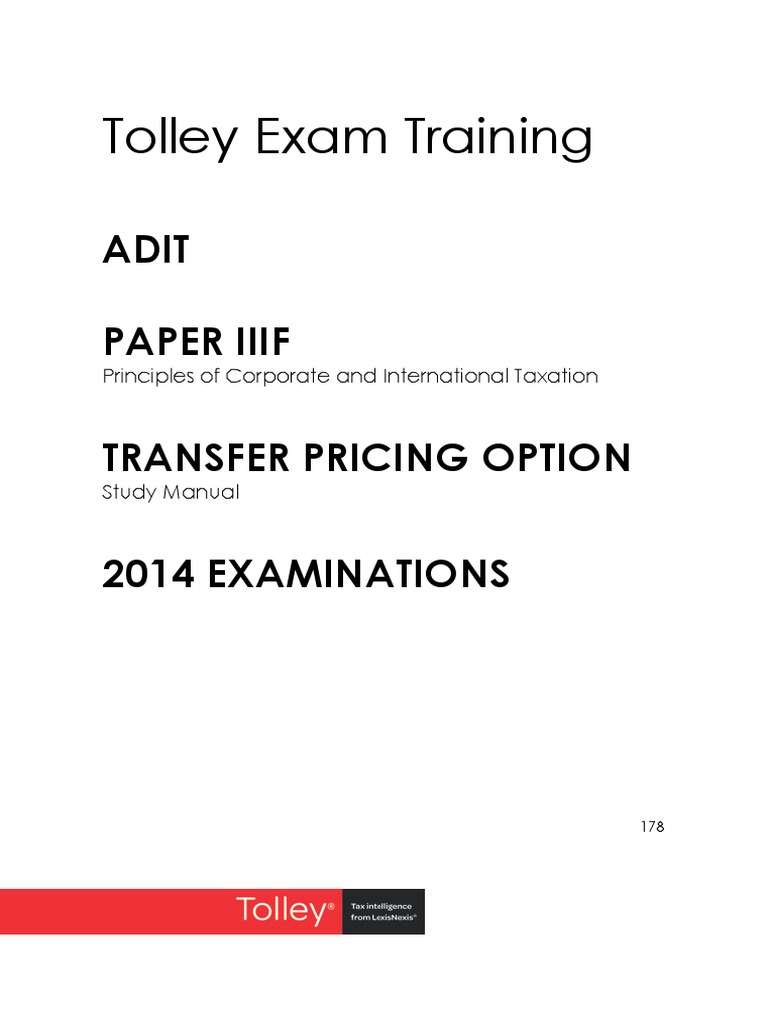 178 00 ADIT Paper IIIF Transfer Pricing Manual Combined PDF