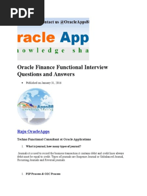 Oracle Finance Functional Interview Questions and Answers