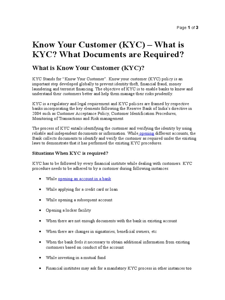KYC: Customer Identification Essentials | PDF | Banks | Money