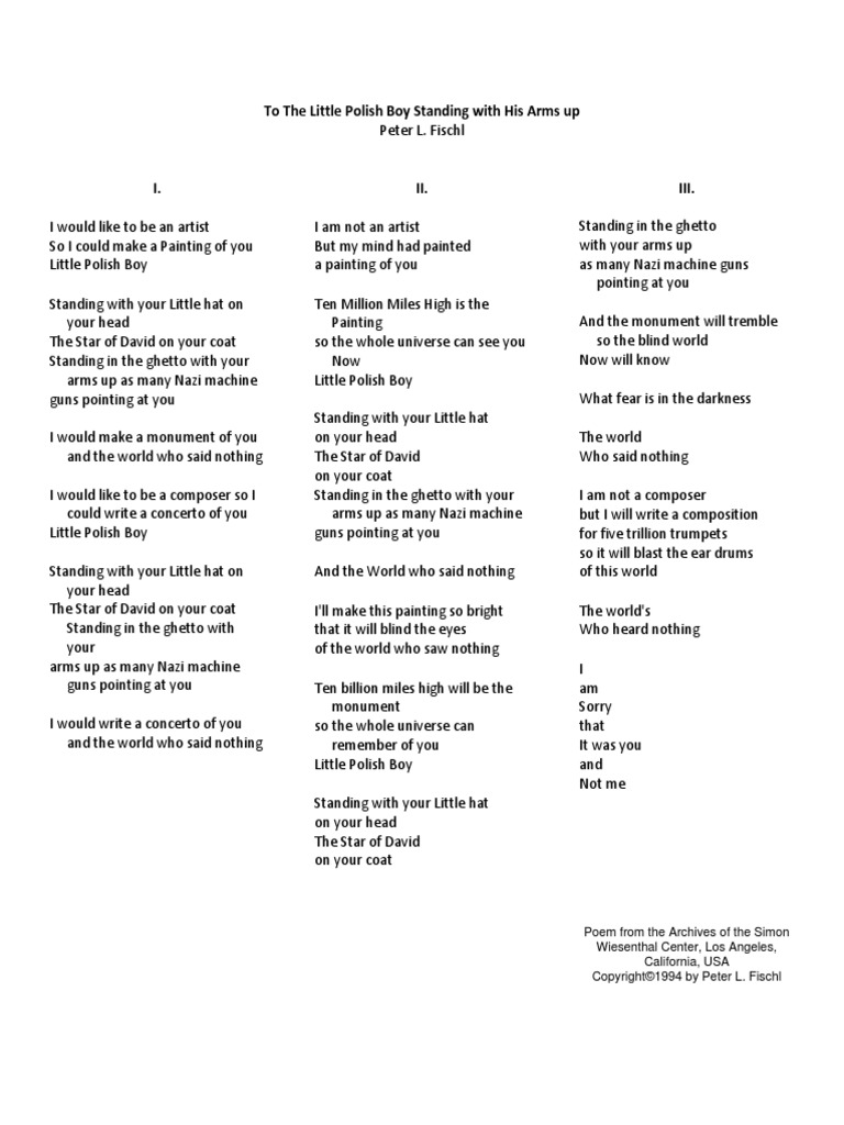 poem little polish boy